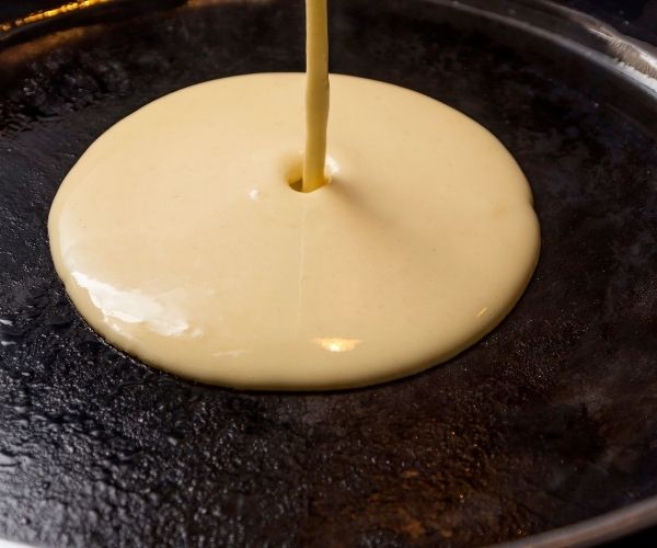 Cook: Place a non-stick pan over medium heat. Place 1/4 cup batter per pancake on skillet. Cook until bubbles appear on top, about 2 minutes: then flip and cook for an additional minute longer.