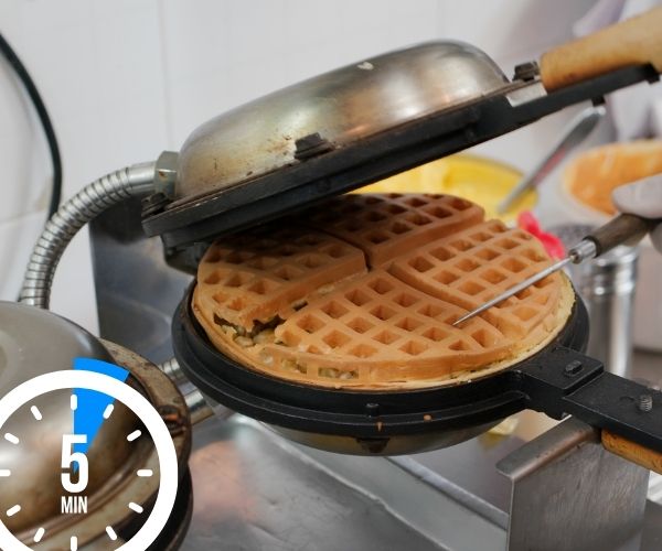 Gently open the waffle iron and remove it immediately.