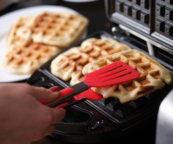 Cook for 3-5 minutes until the waffle is nice and golden brown.