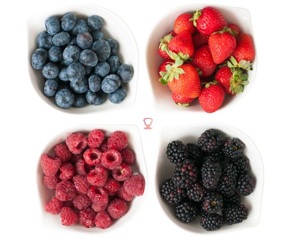 berries, such as strawberries, blueberries, and raspberries,