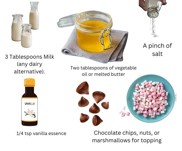 Chocolate mug cake ingredient