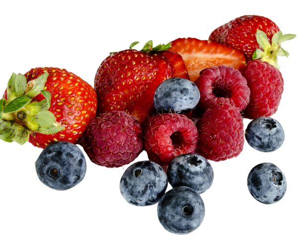 Fresh fruits such as strawberries or raspberries would provide a nice hit