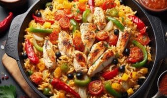 One Pan of Chicken Fajita Rice