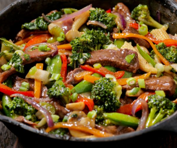 chinese beef and mixed vegetables