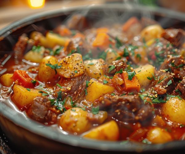 slow cooker beef stew with sweet potatoes