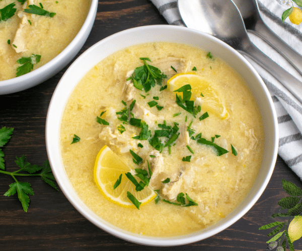 Bowl of Creamy Avgolemono Soup